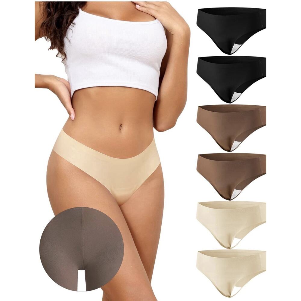 Levao Bamboo Underwear for Women Seamless Thongs 6 Pack